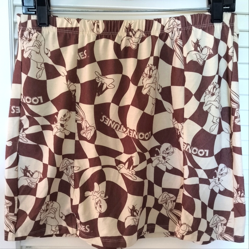 Looney Tunes Women's Mini Skirt Brown Size Large